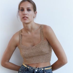 Zara Cropped Knit Wool Tank
